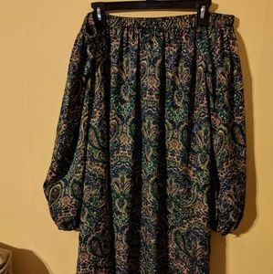 ASOS Off Shoulder Swing Dress in Paisley Print